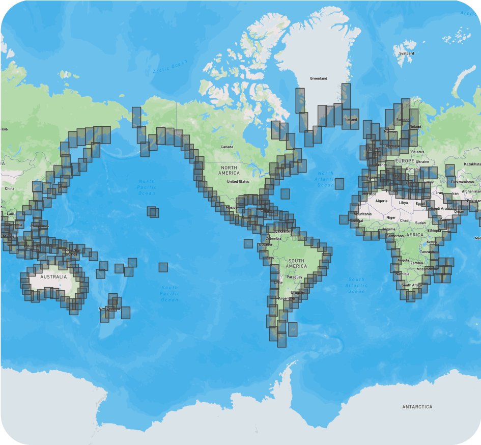 Plus de 90 % des côtes mondiales.