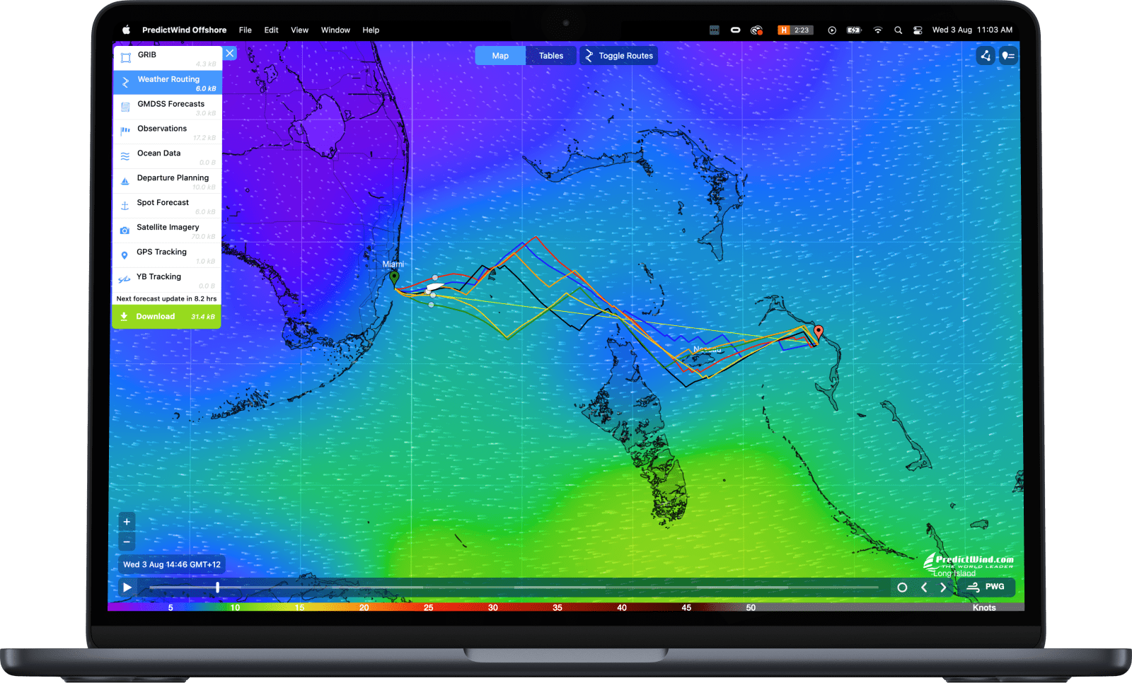 Prediect wind offshore tracker app